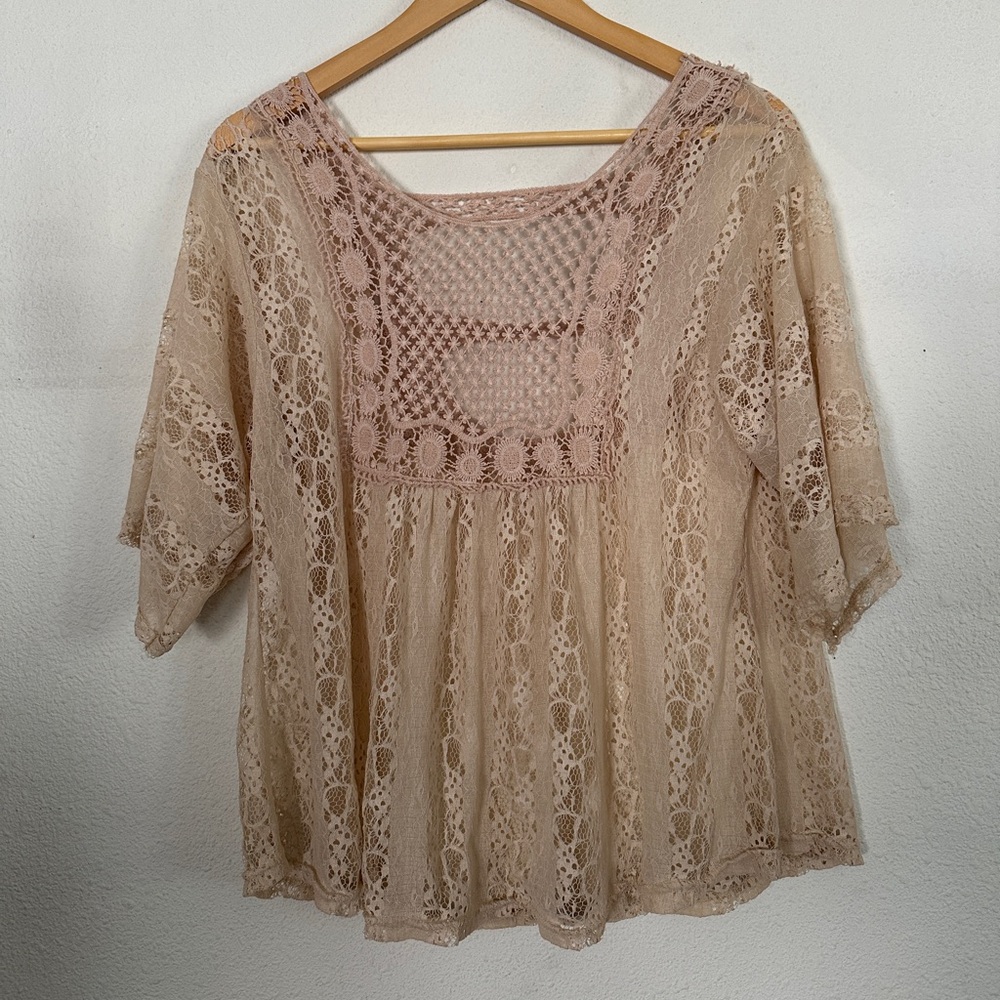 Romantic boho lace top